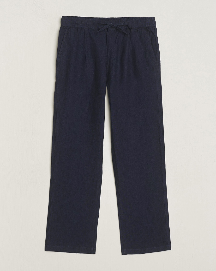 KnowledgeCotton Apparel Loose Linen Pants Total Eclipse – Azul
