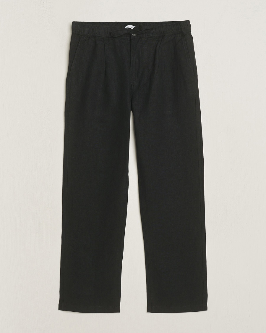 KnowledgeCotton Apparel Loose Linen Pants Black – Negro