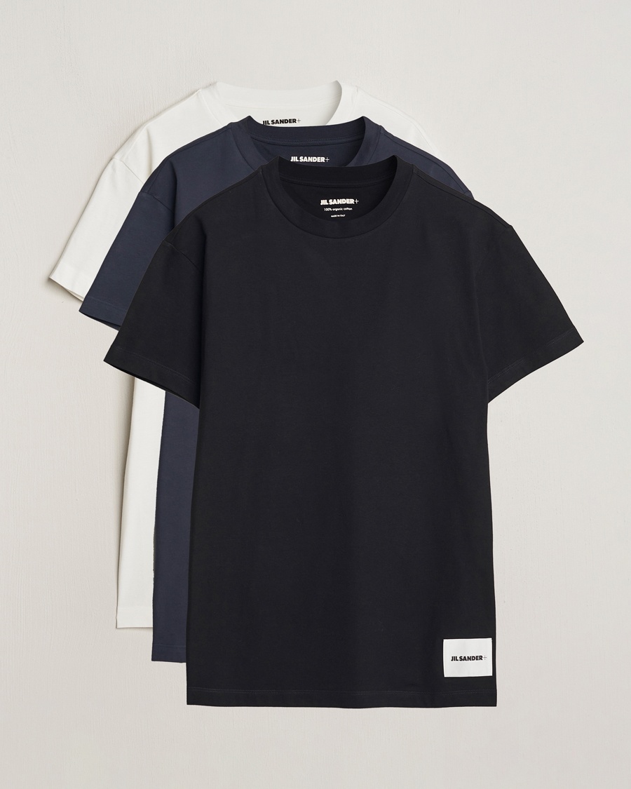 Jil Sander 3-Pack Short Sleeve T-Shirts White/Navy/Black – Azul