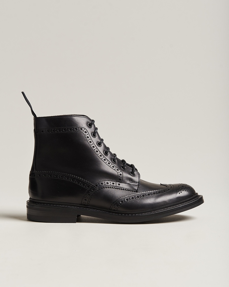 Tricker's Stow Dainite Country Boots Black Calf – Negro