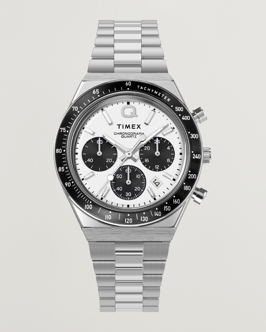 Timex Q Chronograph 40mm White Dial – Blanco