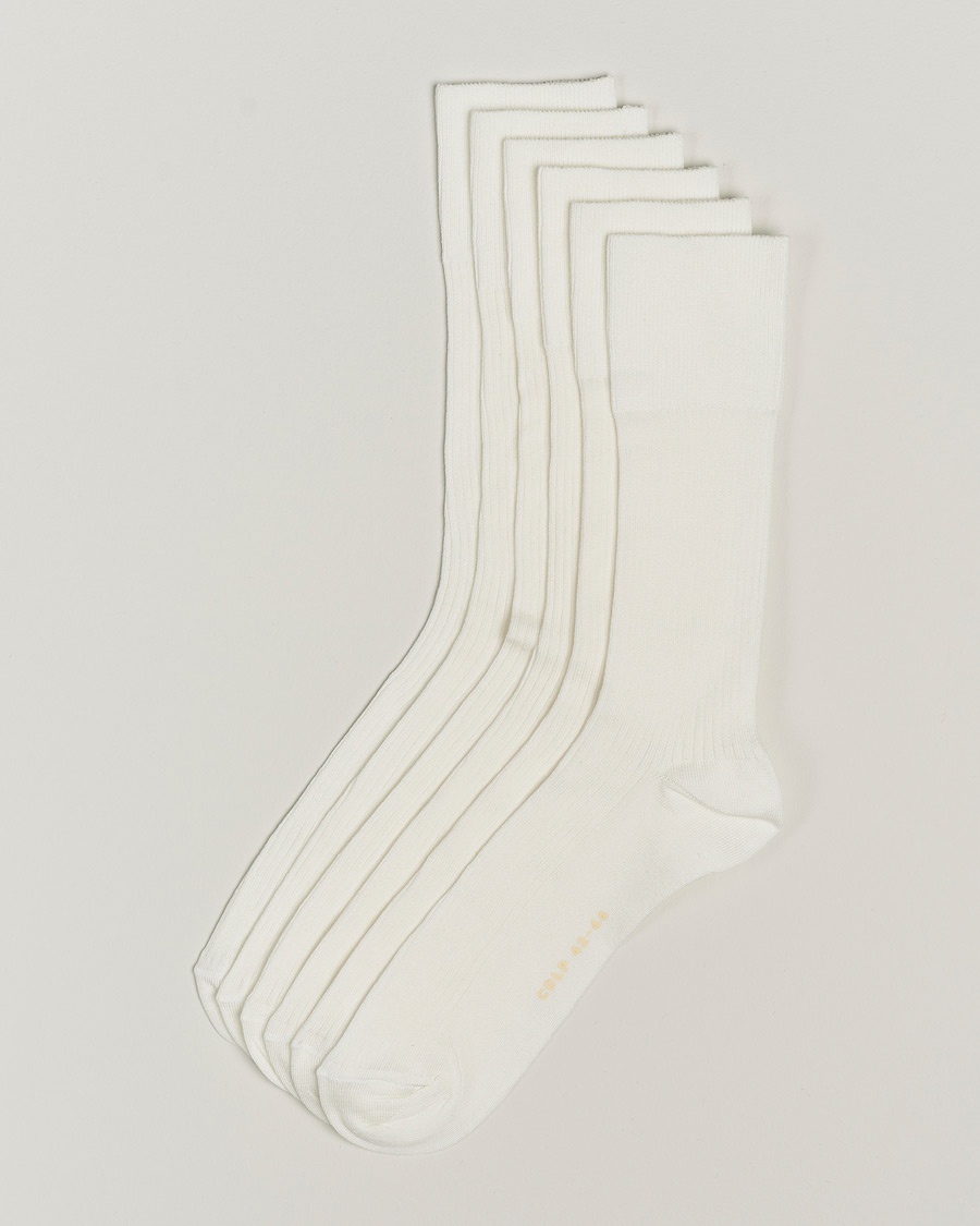 CDLP 6-Pack Cotton Rib Socks White – Blanco
