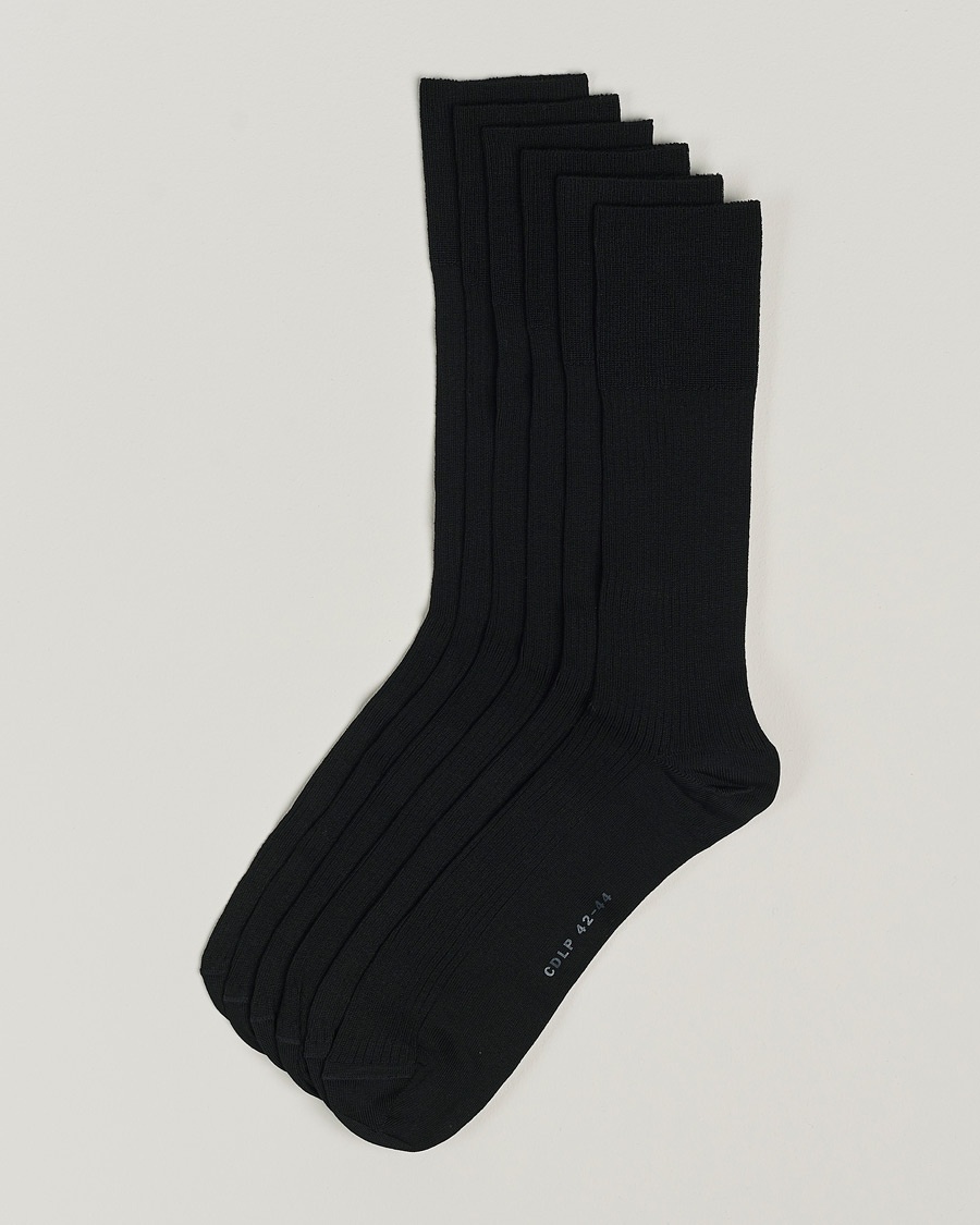 CDLP 6-Pack Cotton Rib Socks Black – Negro