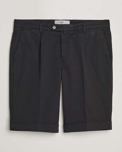 Pleated Cotton Shorts Black