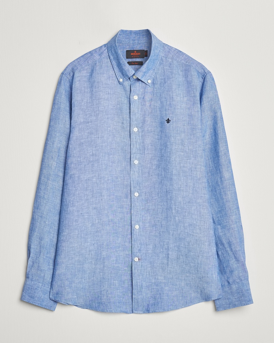 Morris Douglas Linen Button Down Shirt Blue – Azul