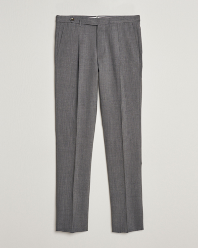  Gentleman Fit Wool Stretch Trousers Medium Grey