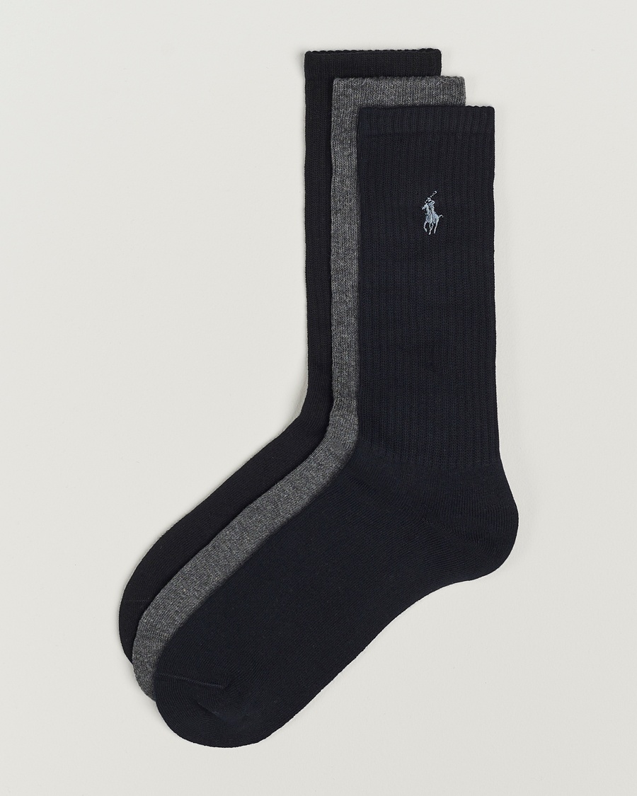 Polo Ralph Lauren 3-Pack Crew Sock Navy/Charcoal/Black – Azul
