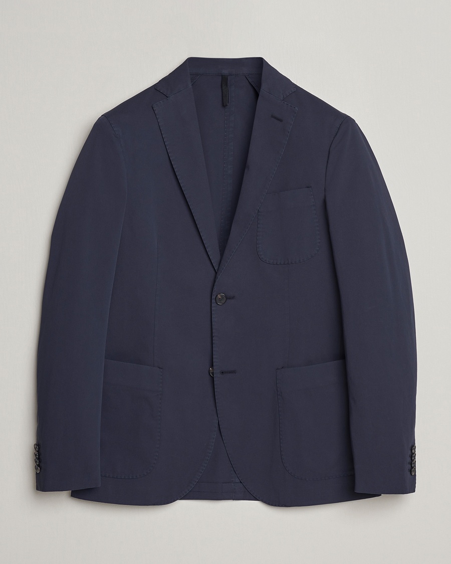 Incotex Unconstructed Comfort Cotton Blazer Navy – Azul
