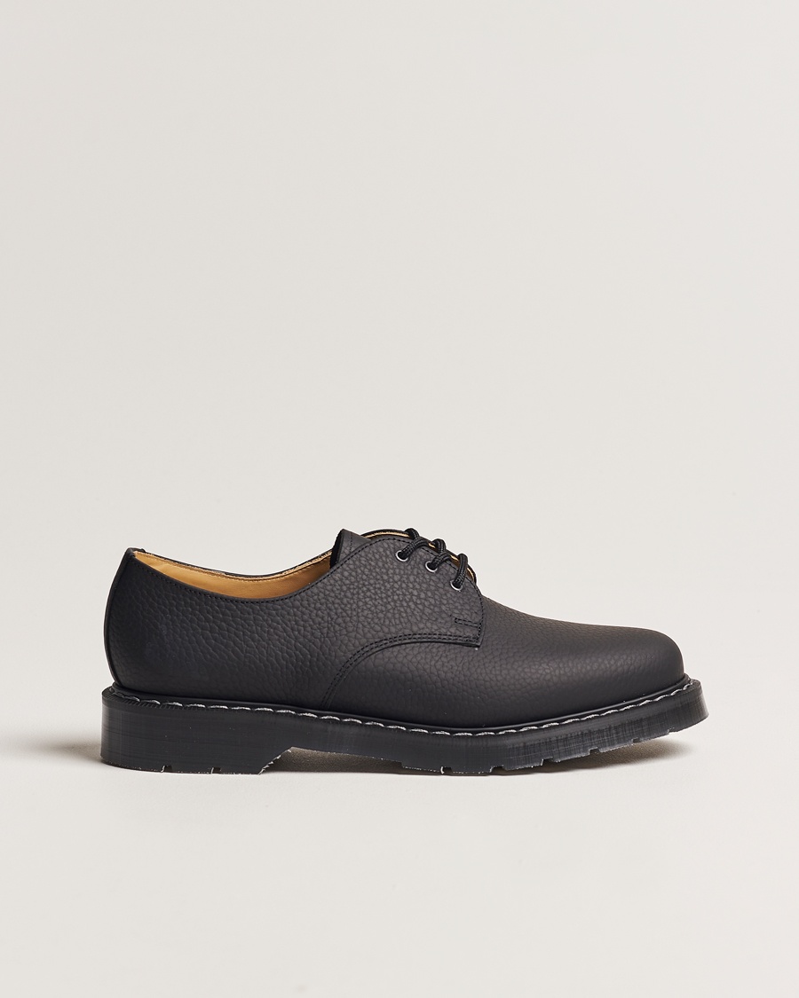 Solovair 3 Eye Gibson Shoe Black Grain – Negro