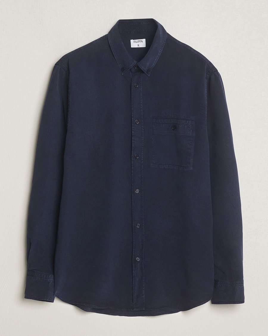 Filippa K Zachary Lyocell Shirt Navy – Azul