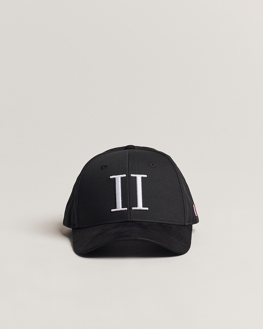 LES DEUX Baseball Cap Suede II Black/White – Negro