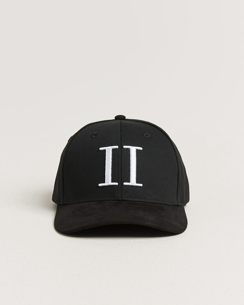 LES DEUX Baseball Cap Suede II Black/White – Negro