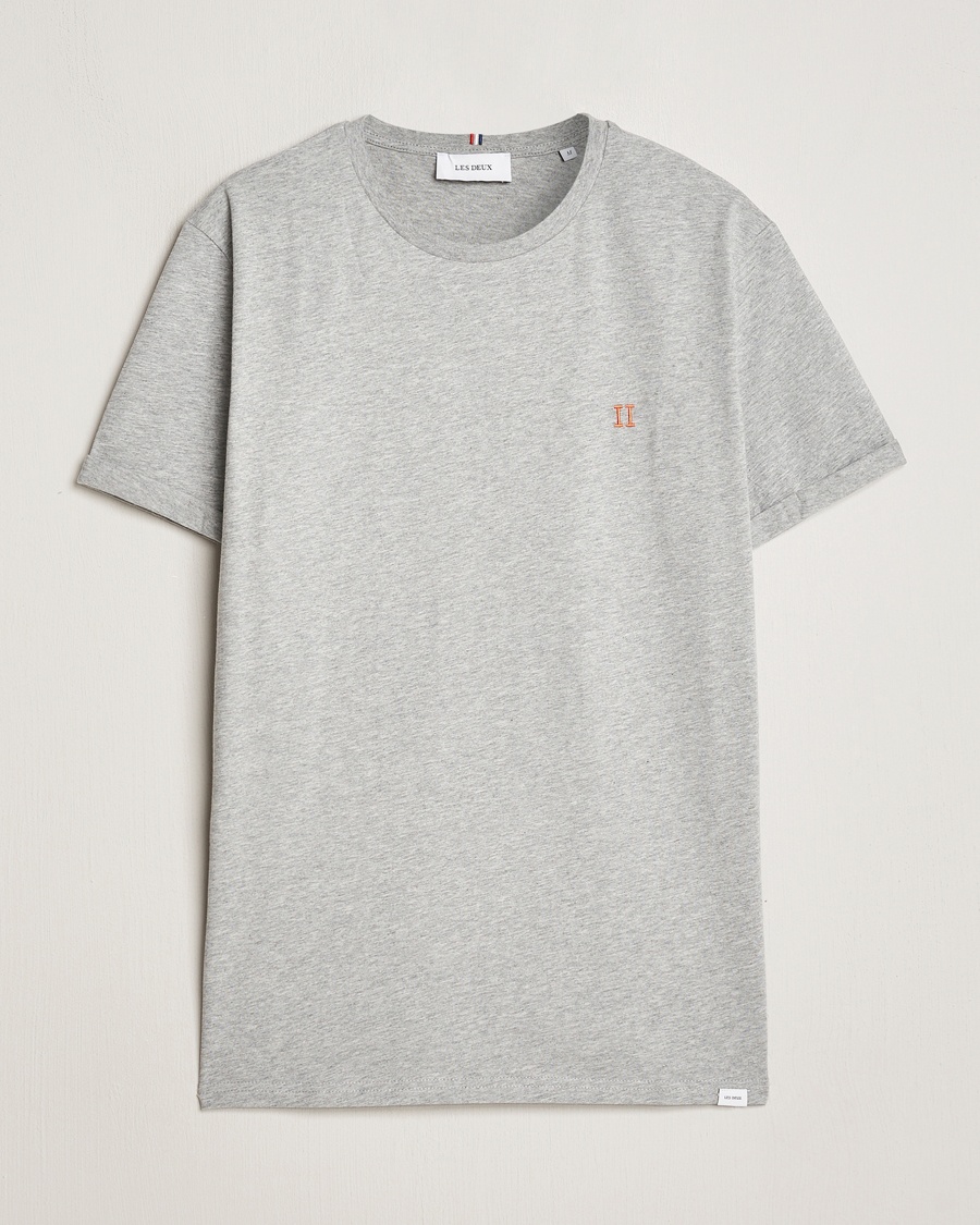 LES DEUX Nørregaard Cotton T-Shirt Grey Melange – Gris