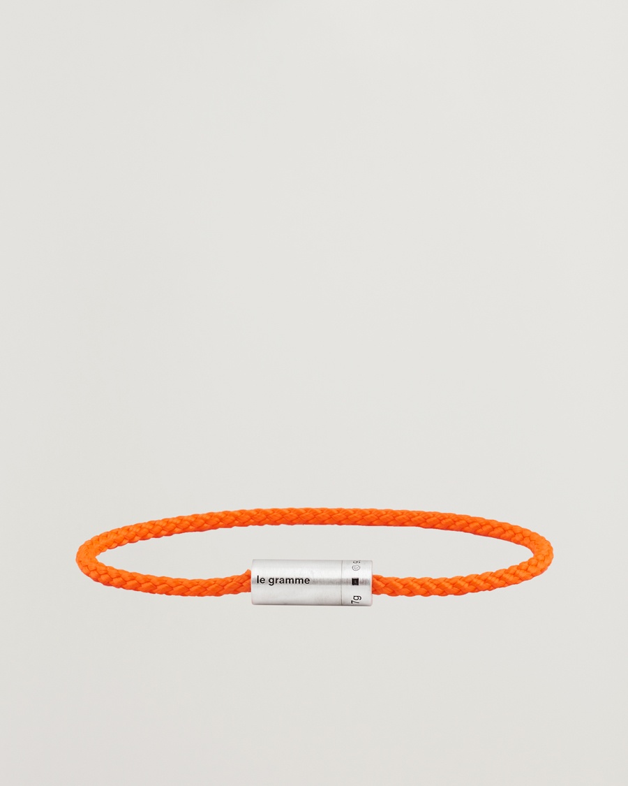 LE GRAMME Nato Cable Brushed Bracelet Orange/Sterling Silver 7g – Naranja