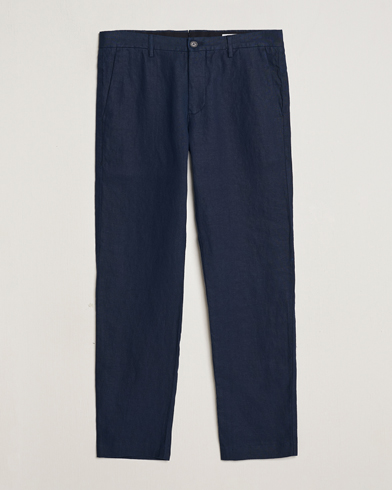  Theo Linen Trousers Navy Blue