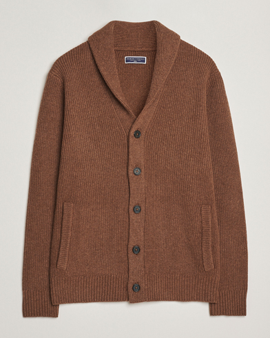 Charles Tyrwhitt Chunky Merino Shawl Neck Cardigan Toffee – Marrón