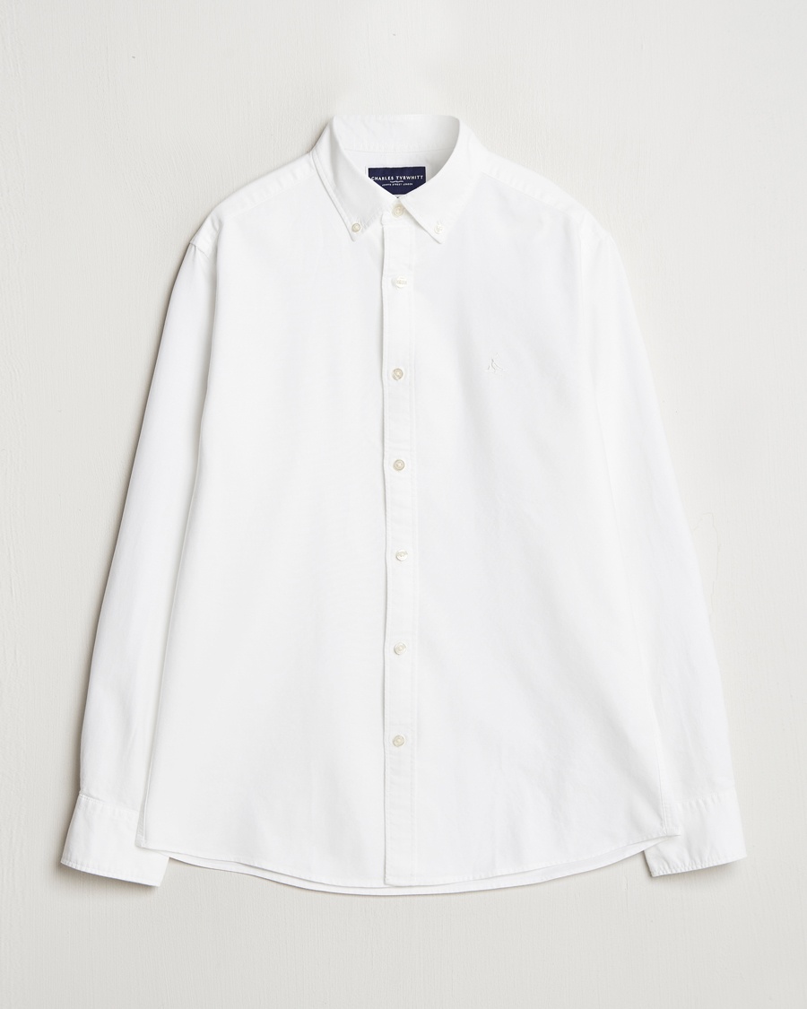 Charles Tyrwhitt Button Down Stretch Oxford Shirt White – Blanco