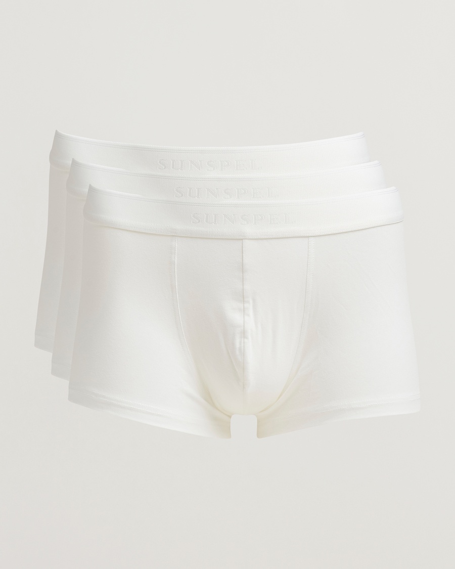 Sunspel 3-Pack Cotton Stretch Trunk White – Blanco