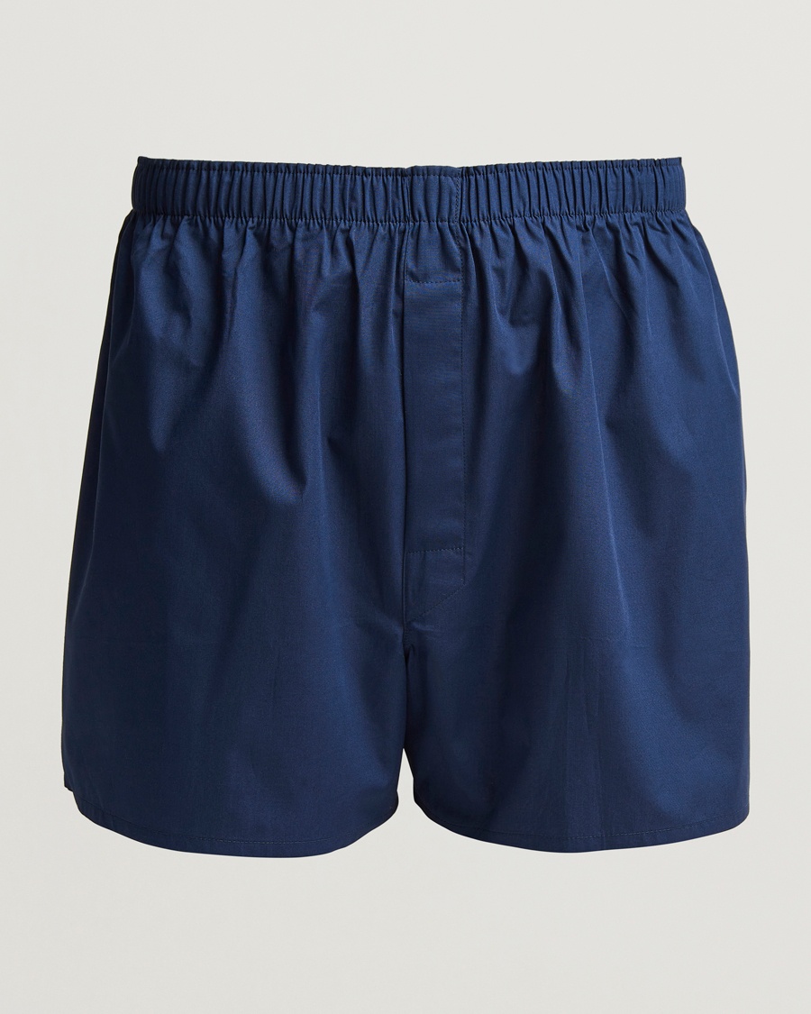 Sunspel Classic Woven Cotton Boxer Shorts Navy – Azul