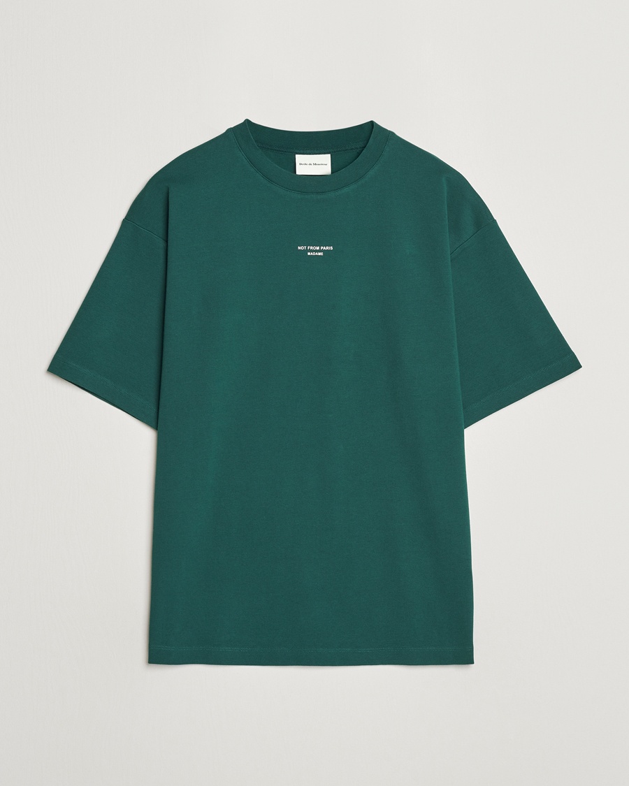 Drôle de Monsieur Classic Slogan T-Shirt Dark Green – Verde
