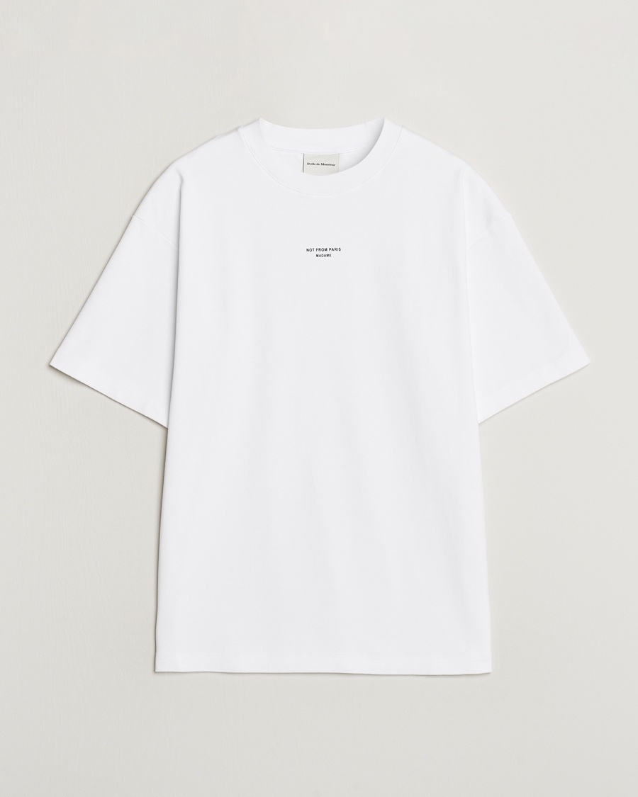 Drôle de Monsieur Classic Slogan T-Shirt Optic White – Blanco