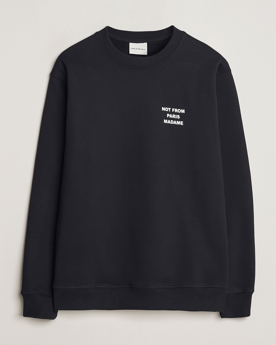Drôle de Monsieur Slogan Sweatshirt Black – Negro