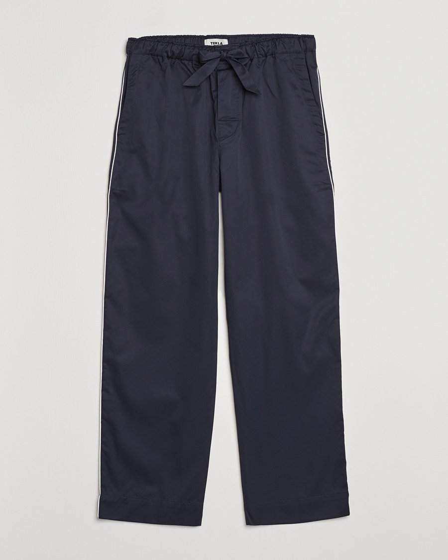 Tekla Sateen Pyjama Pants Chelsea Navy – Azul