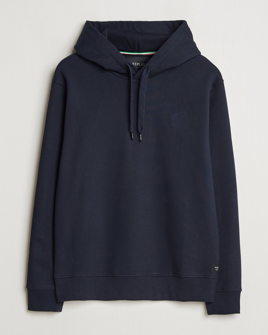 Replay Tonal Logo Hoodie Navy – Azul