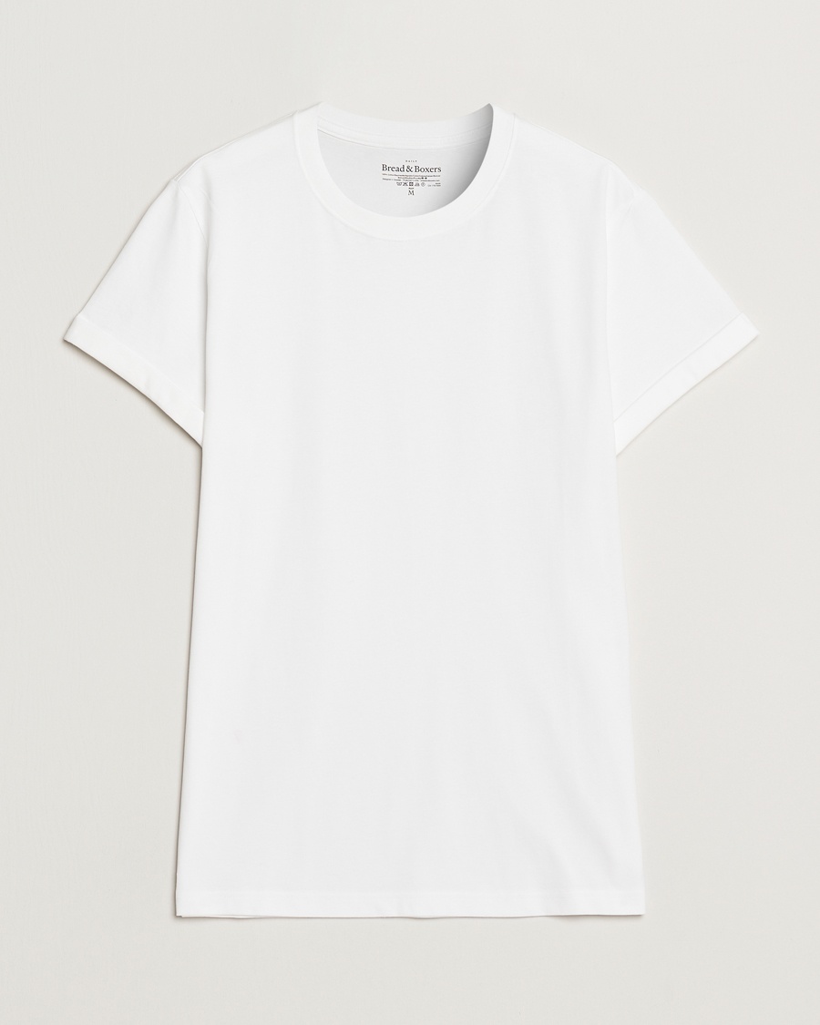 Bread & Boxers Roll-Up Crew Neck T-Shirt White – Blanco