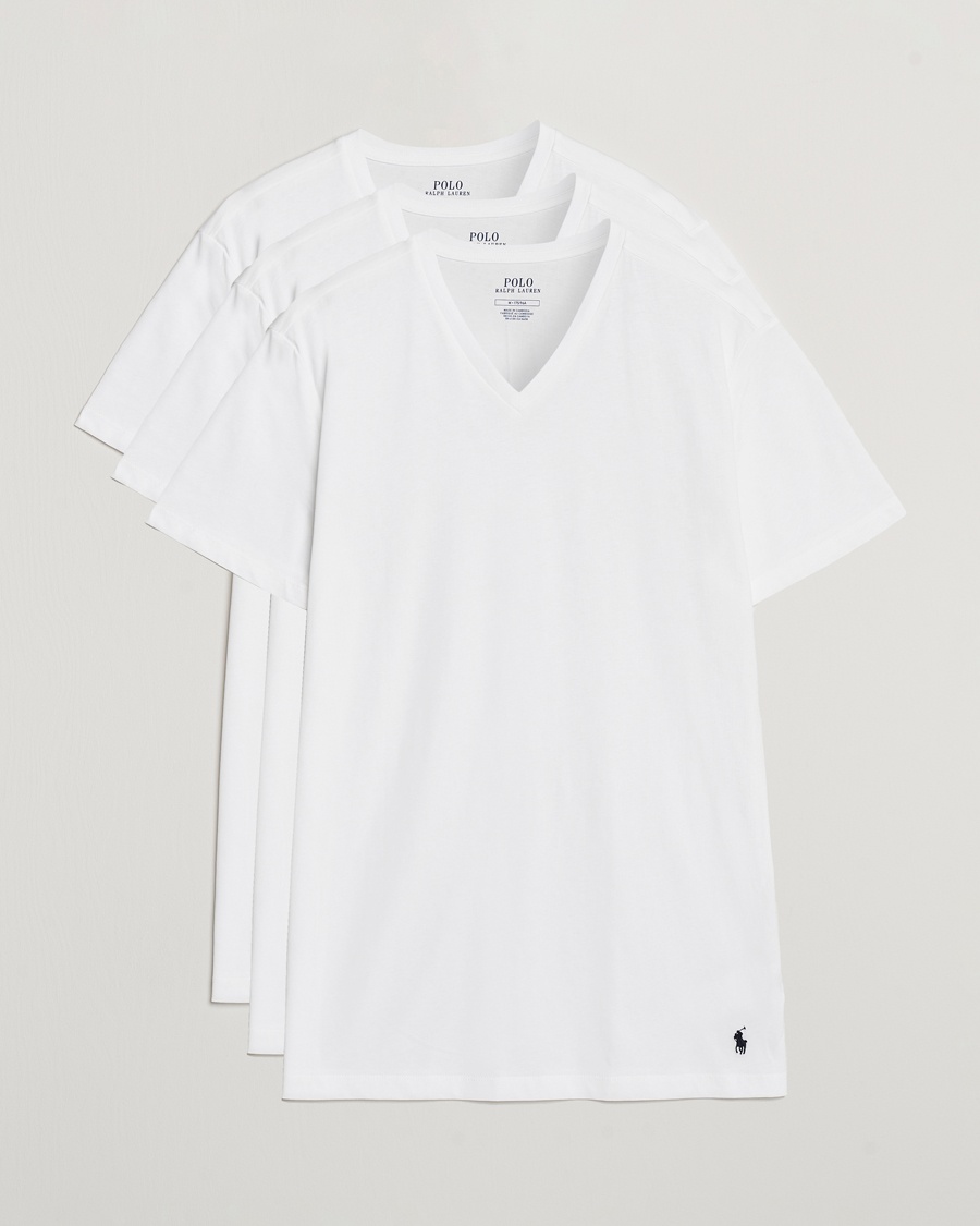 Polo Ralph Lauren 3-Pack V Neck T-Shirt White – Blanco