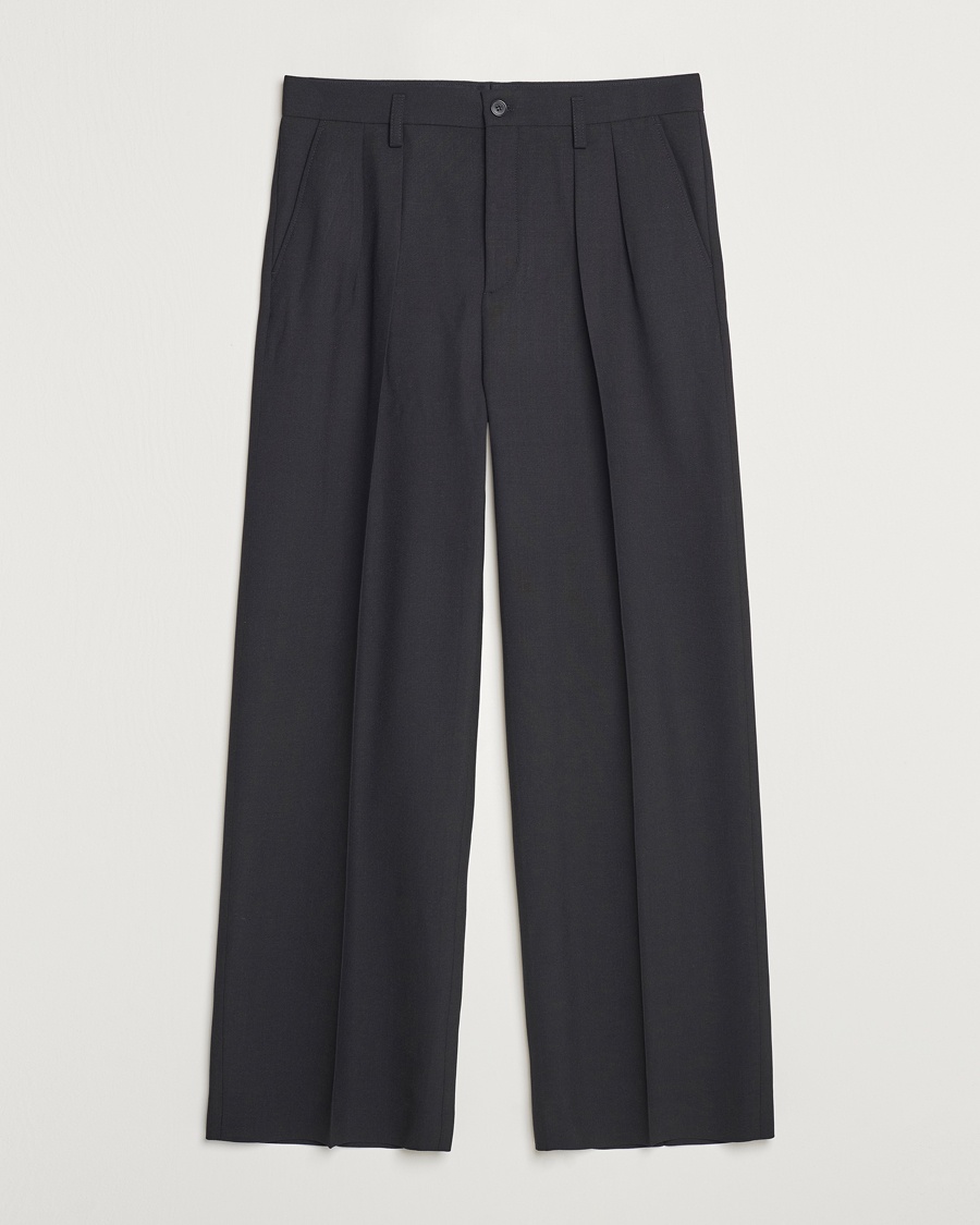 Filippa K Milo Wide Wool Trousers Black – Negro