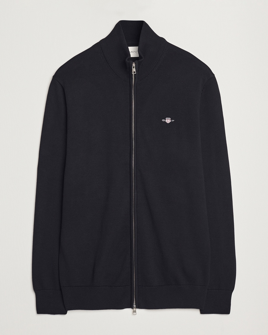 Gant Cotton Full Zip Cardigan Black – Negro