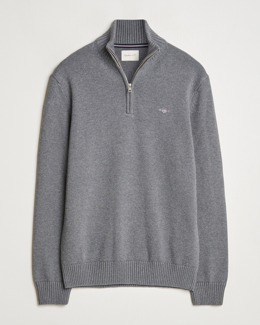 Gant Casual Cotton Half Zip Dark Grey Melange – Gris