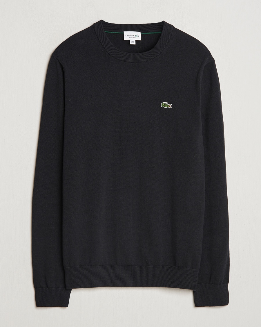 Lacoste Cotton Knitted Sweater Black – Negro