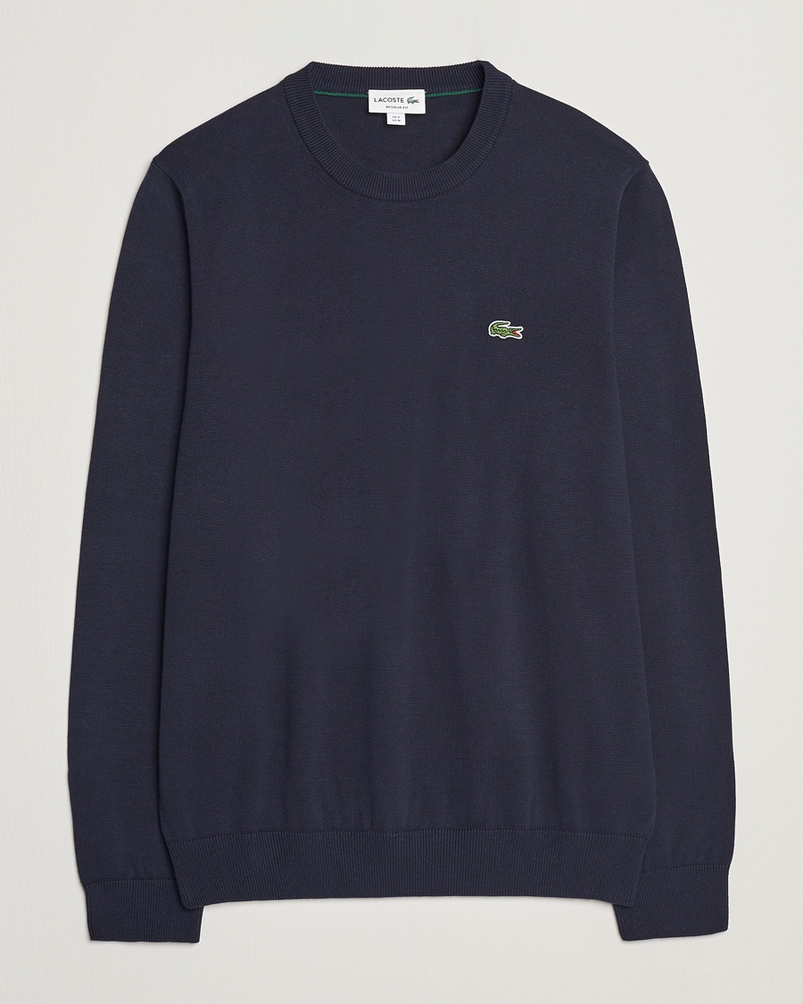 Lacoste Cotton Knitted Sweater Navy Blue – Azul