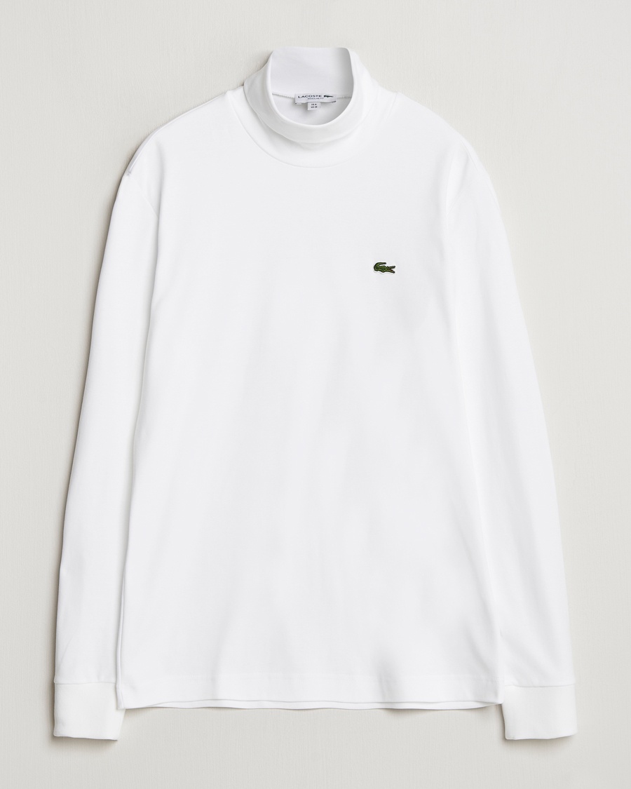 Lacoste Interlock Cotton Rollneck White – Blanco