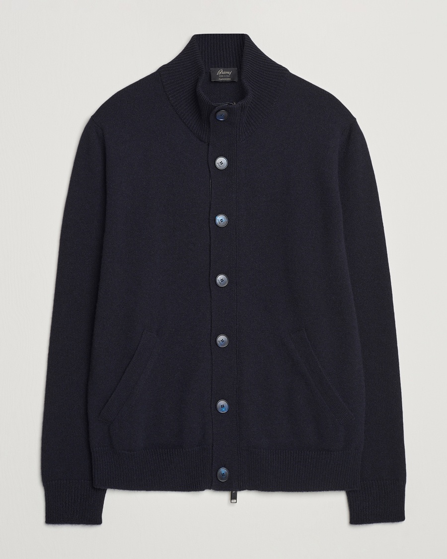 Brioni Cashmere Cardigan Jacket Navy – Azul