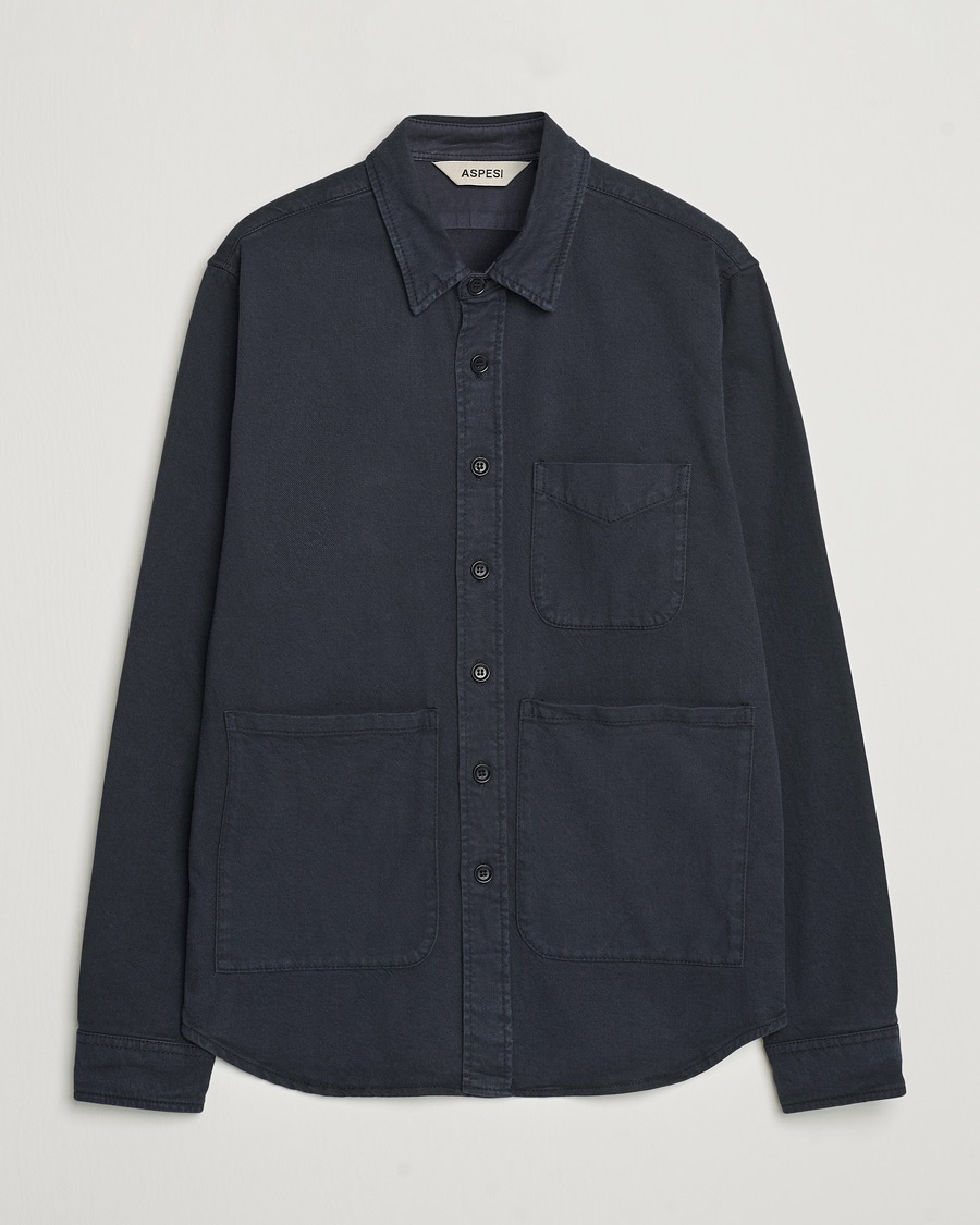Aspesi Cotton Utility Shirt Navy – Azul