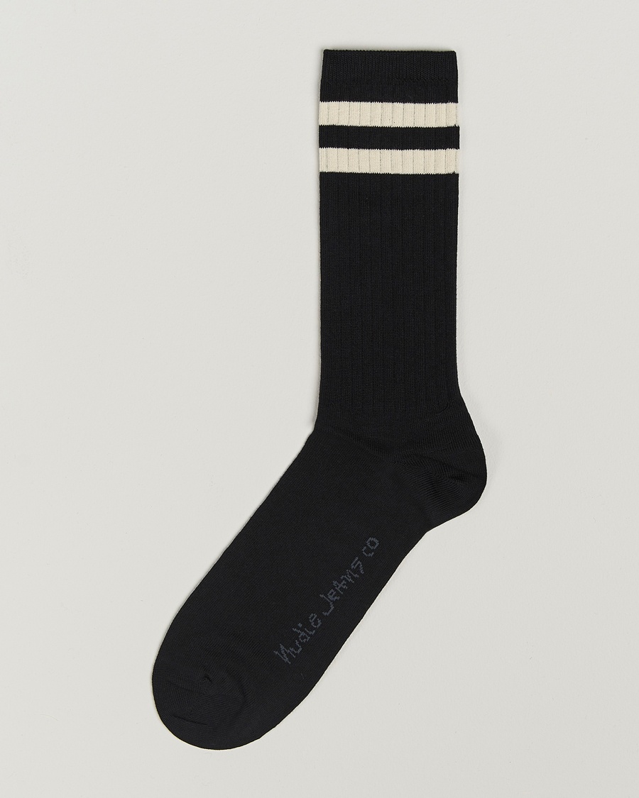 Nudie Jeans Amundsson Tennis Socks Black/White – Negro