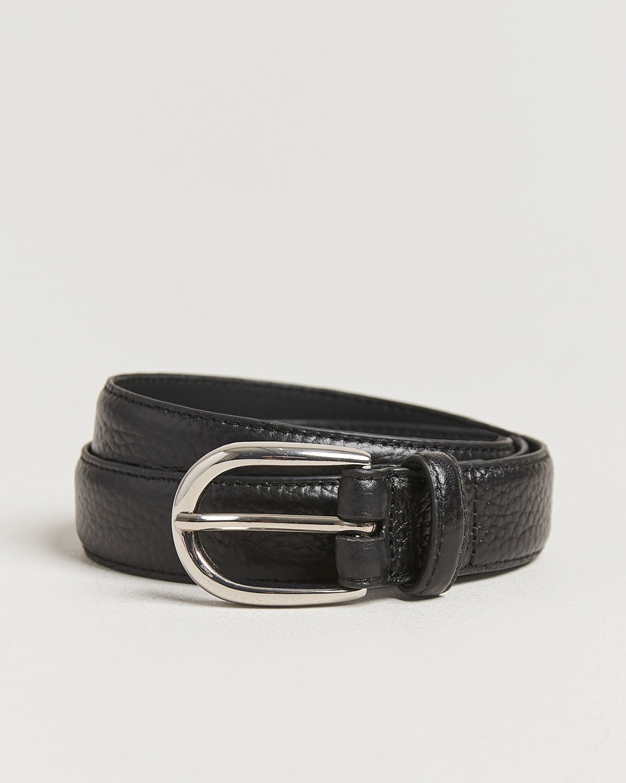 Loake Shoemakers Harry Grained Leather Belt Black – Negro