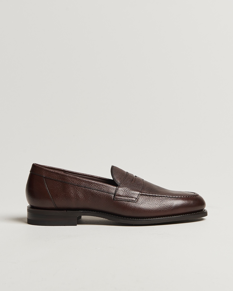Loake Shoemakers Imperial Grained Penny Loafer Dark Brown – Marrón
