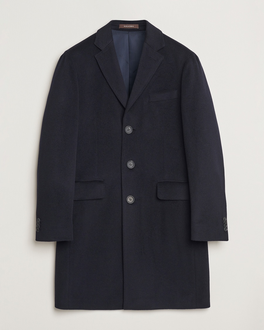 Oscar Jacobson Sylar Wool/Cashmere Coat Navy – Azul