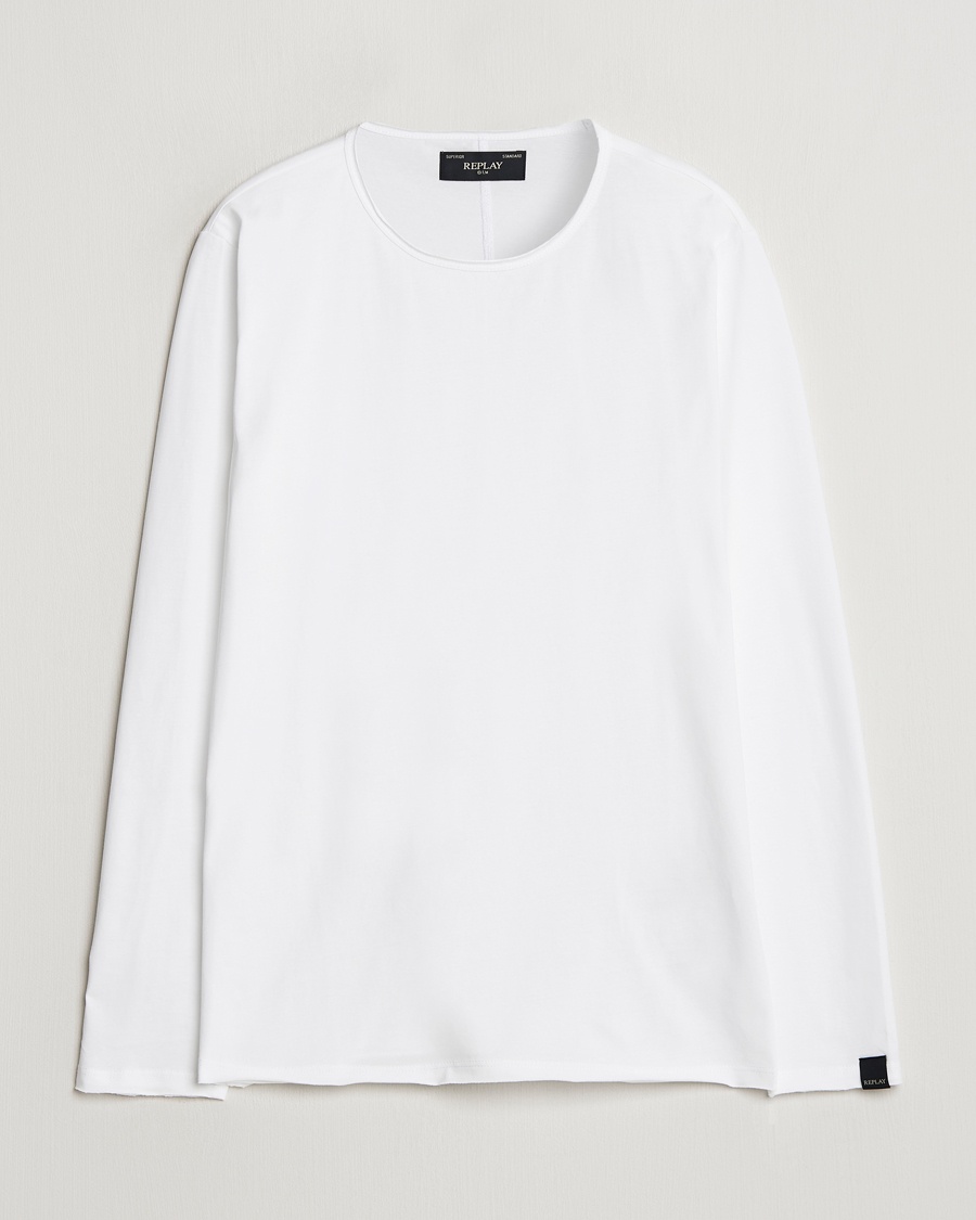 Replay Crew Neck Long Sleeve T-Shirt White – Blanco