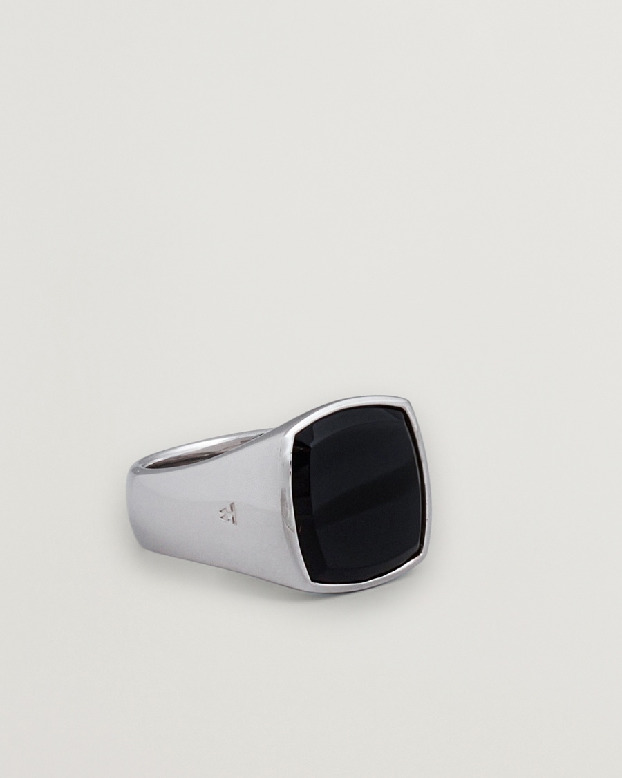 Tom Wood Cushion Polished Black Onyx Ring Silver – Plata