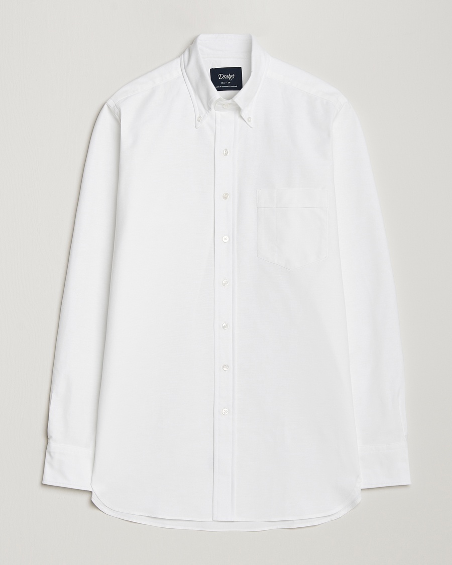 Drake's Button Down Oxford Shirt White – Blanco