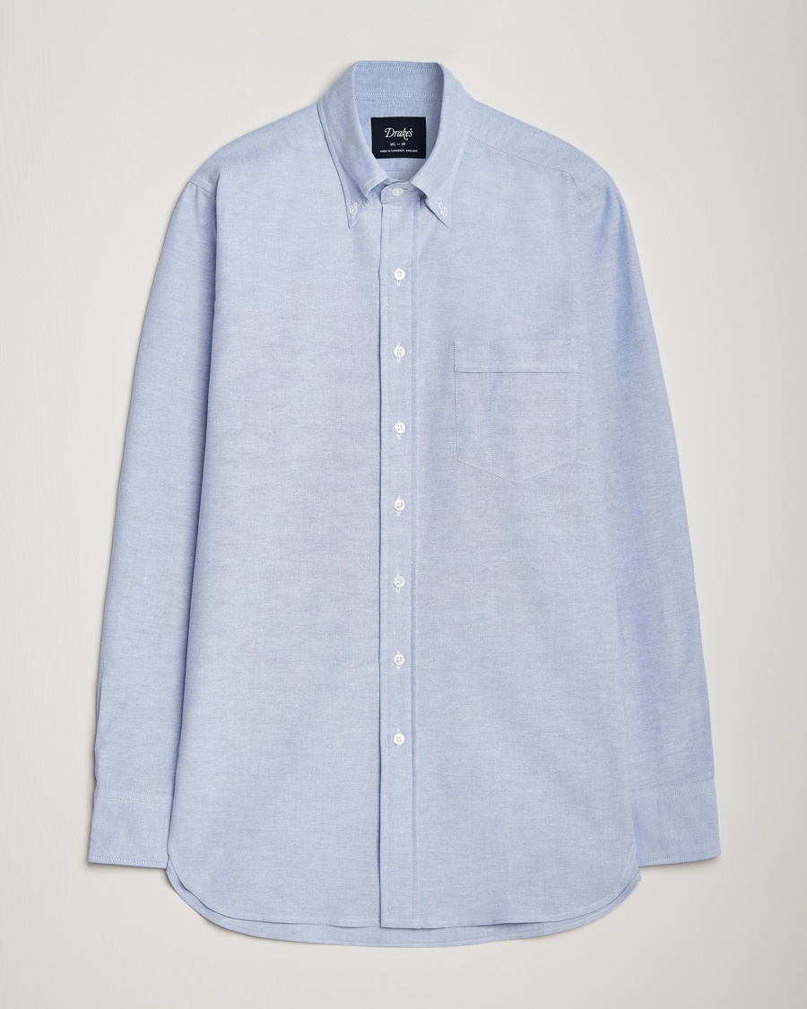 Drake's Button Down Oxford Shirt Blue – Azul
