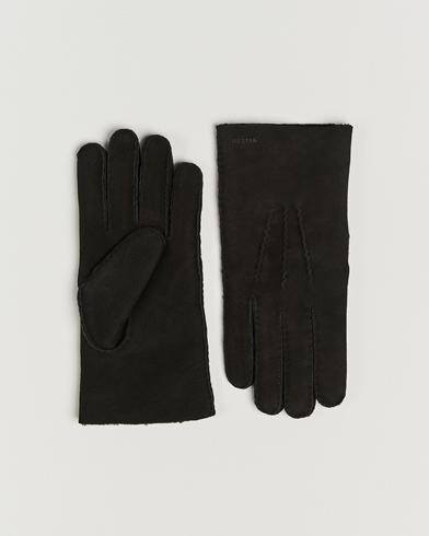 Hestra Bernard Lambskin Suede Glove Black – Negro