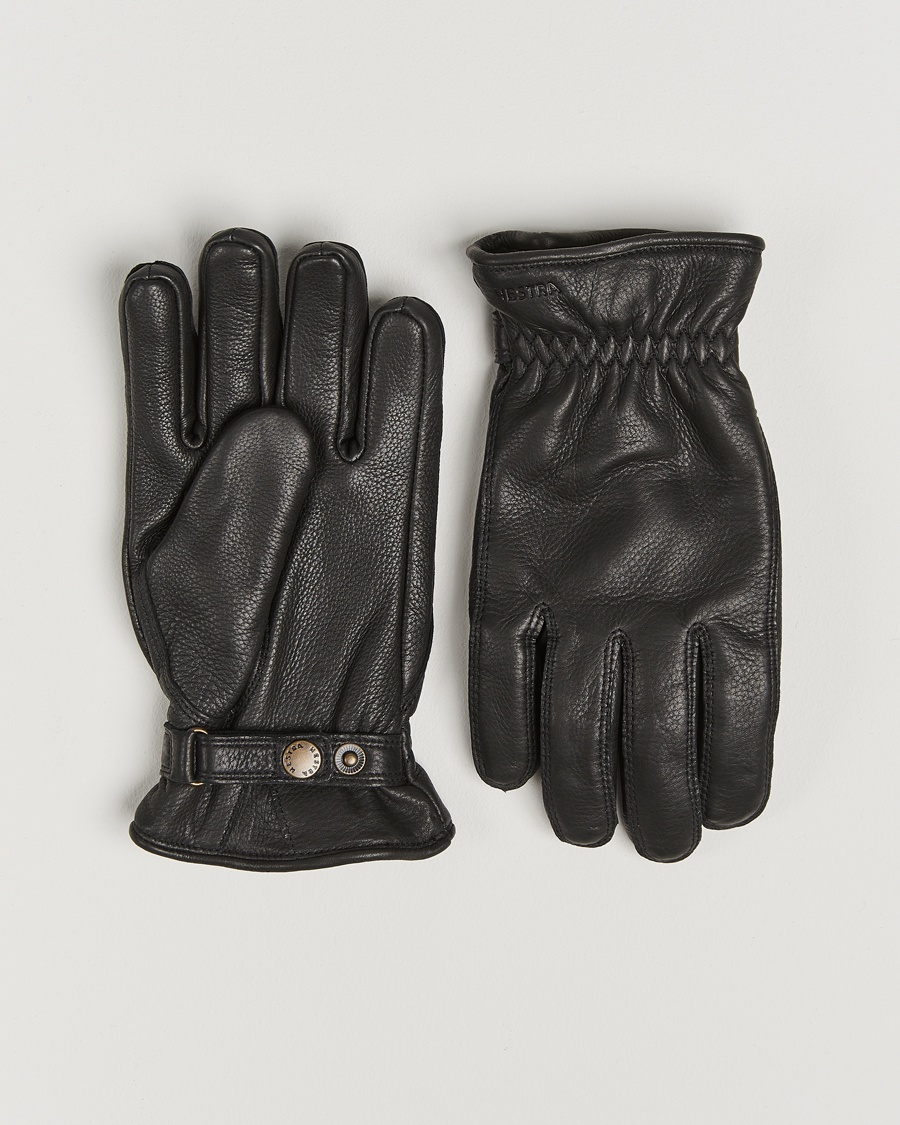 Hestra Burensvik Deerskin Wool Pile Glove Black – Negro