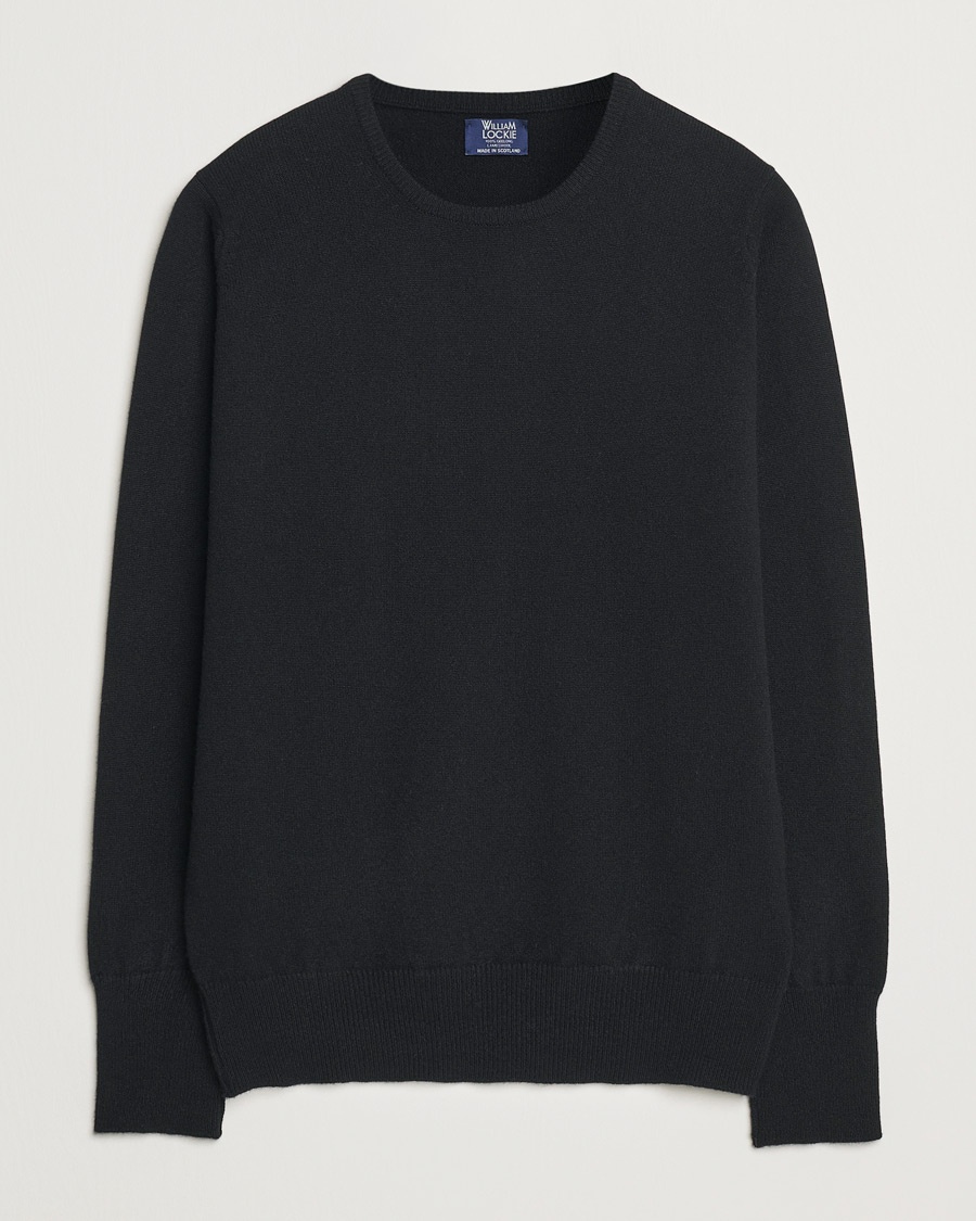 William Lockie Rob Lambswool Crewneck Black – Negro
