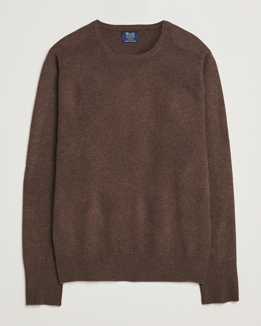 William Lockie Rob Lambswool Crewneck Mocha – Marrón